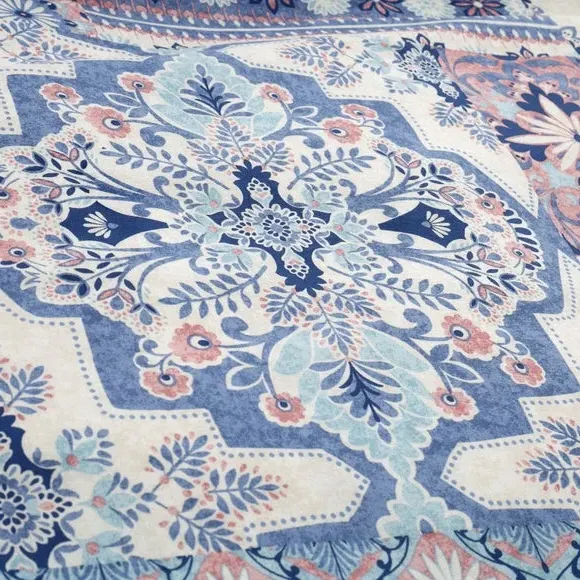 Reversible Duvet Cover Set Patchwork - Blue