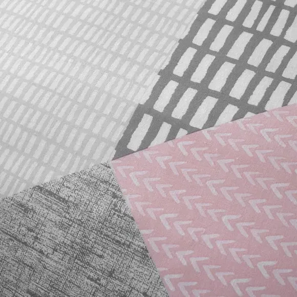 Reversible Duvet Cover Set - Pink, Polycotton