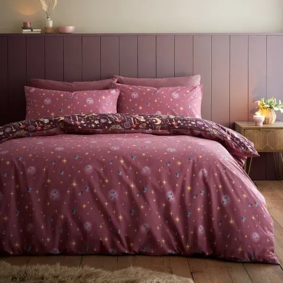 Reversible Duvet Cover Set - Plum, Polyblend