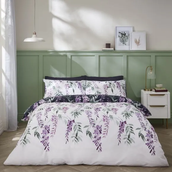 Reversible Duvet Cover Set - Purple, Polycotton