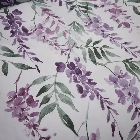 Reversible Duvet Cover Set - Purple, Polycotton
