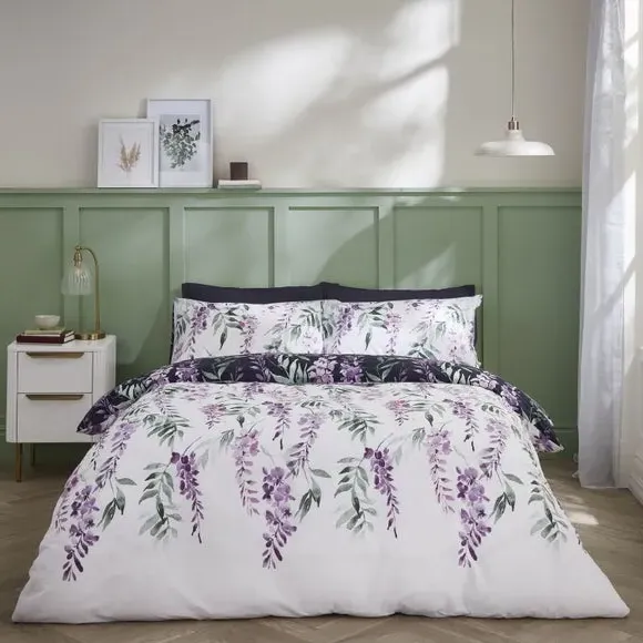 Reversible Duvet Cover Set - Purple, Polycotton
