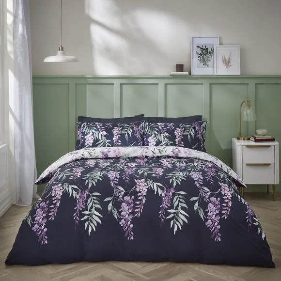 Reversible Duvet Cover Set - Purple, Polycotton image