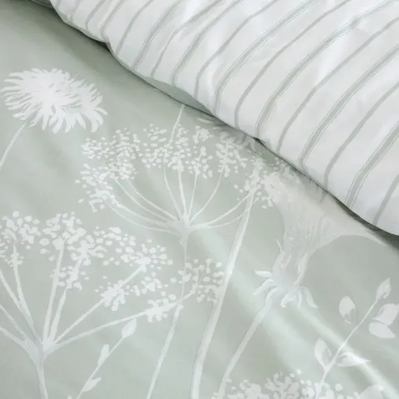 Reversible Duvet Cover Set - Sage, Cotton