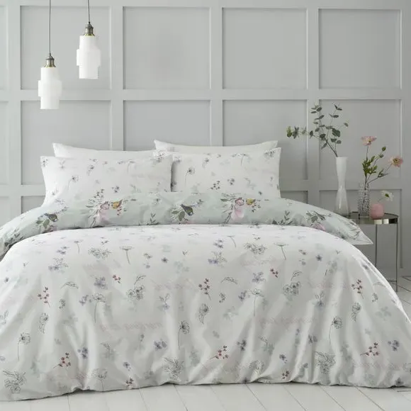 Reversible Duvet Cover Set - Sage, Cotton Blend
