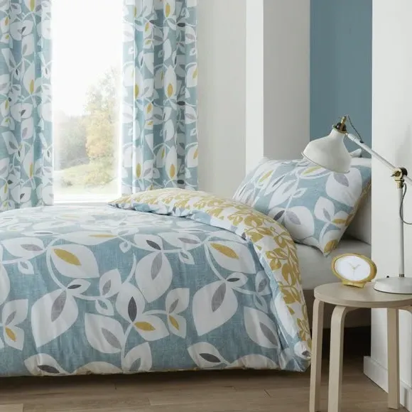 Reversible Duvet Cover Set - Teal, Cotton Blend image