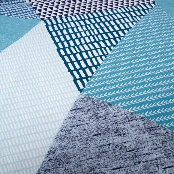 Reversible Duvet Cover Set - Teal, Polycotton