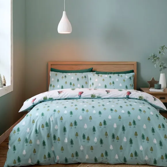 Reversible Duvet Cover Set - White, Brushed Cotton