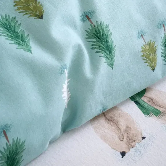Reversible Duvet Cover Set - White, Brushed Cotton