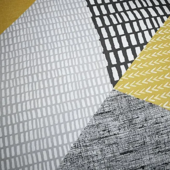 Reversible Duvet Cover Set - Yellow, Polycotton