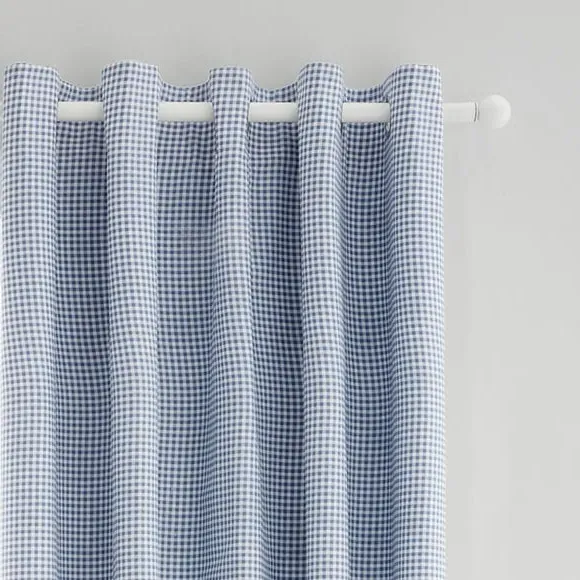 Reversible Eyelet Curtains - Blue, Polycotton