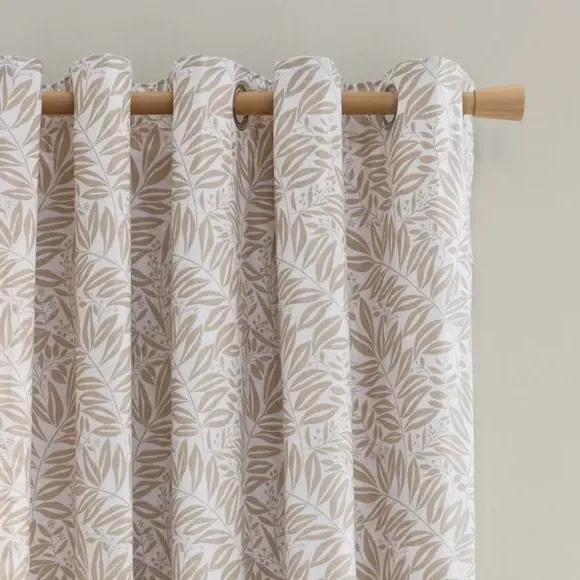 Reversible Eyelet Curtains - Natural, Polycotton