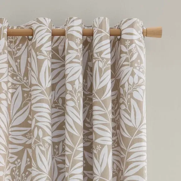 Reversible Eyelet Curtains - Natural, Polycotton