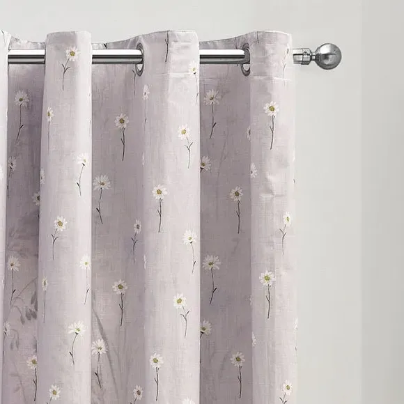 Reversible Eyelet Curtains - Pale Lilac, Polycotton