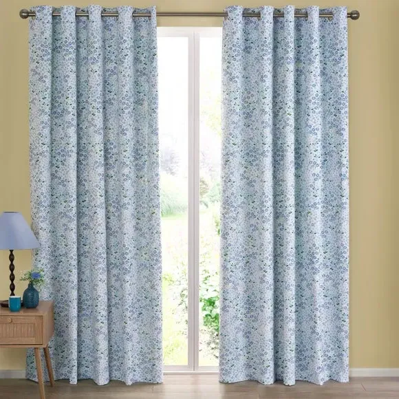 Reversible Eyelet Curtains - Teal, Polycotton