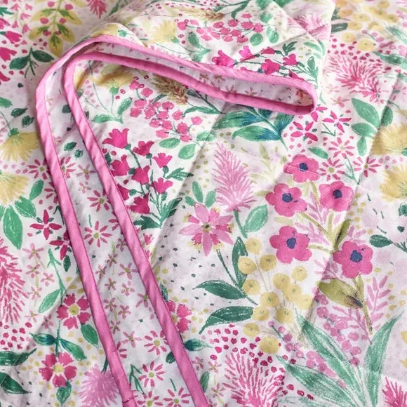 Reversible Quilted Bedspread - Pink, Cotton Blend