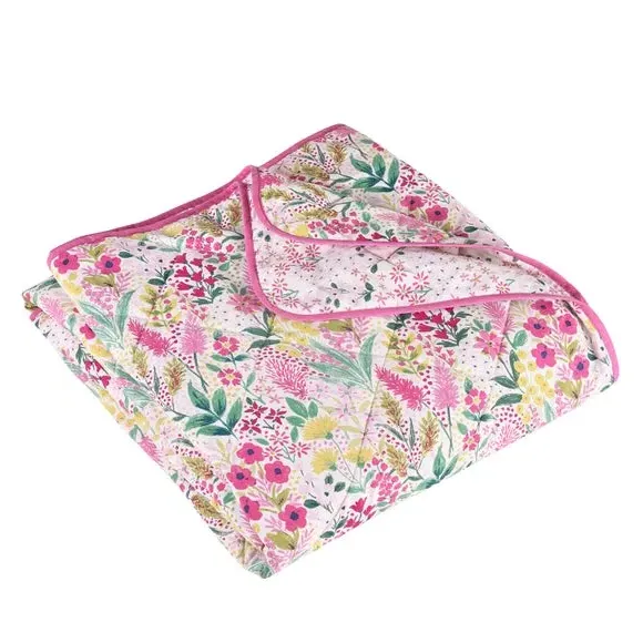 Reversible Quilted Bedspread - Pink, Cotton Blend