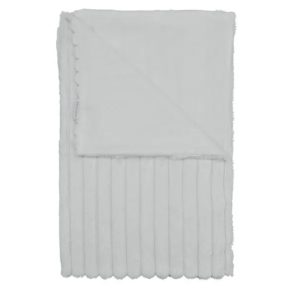 Ribbed Throw Blanket - Grey, Velvet