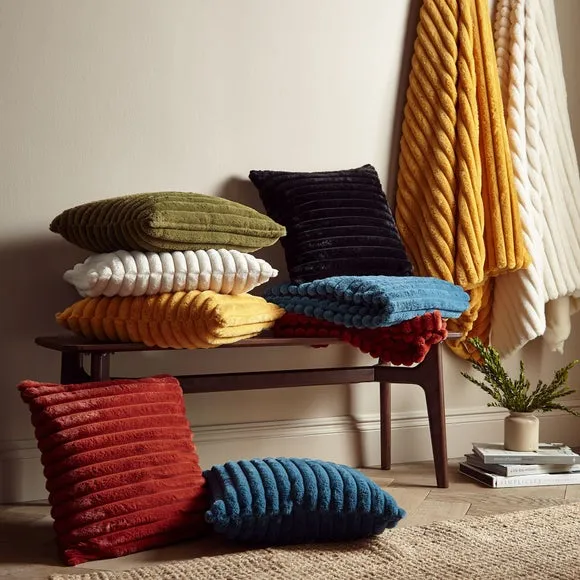 Ribbed Throw Blanket - Mustard, Velvet
