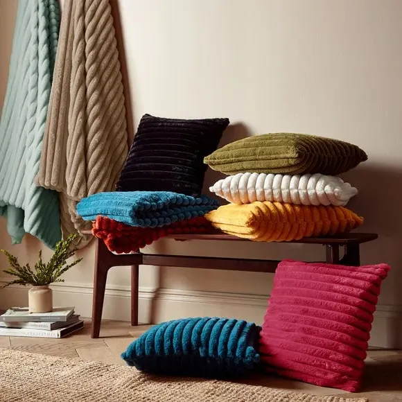 Ribbed Throw Blanket - Natural, Velvet