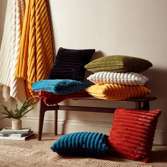 Ribbed Throw Blanket - Teal, Velvet