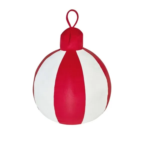 Round 3D Bauble Cushion - White, Soft Fabric