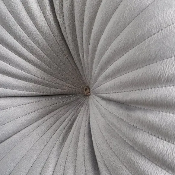 Round Cushion with Stitch Detail - Grey
