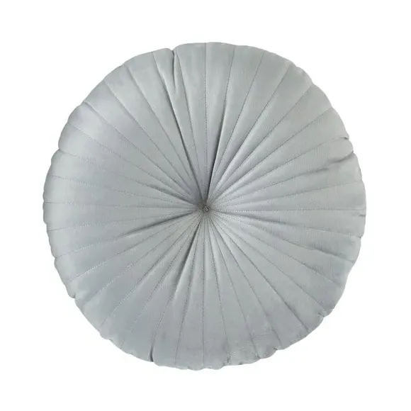 Round Cushion with Stitch Detail - Grey