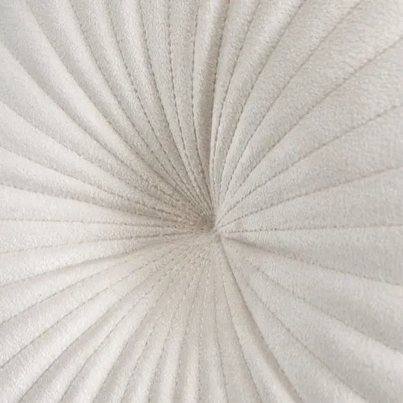Round Cushion with Stitch Detail - Natural