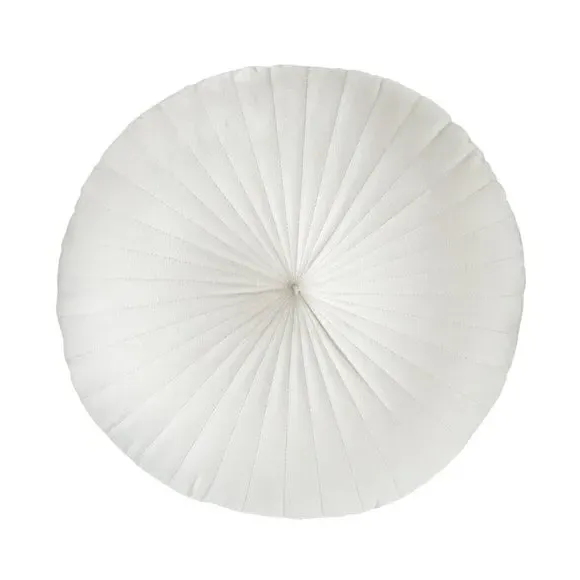 Round Cushion with Stitch Detail - Natural