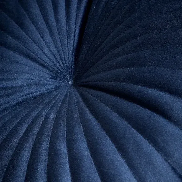 Round Cushion with Stitch Detail - Navy