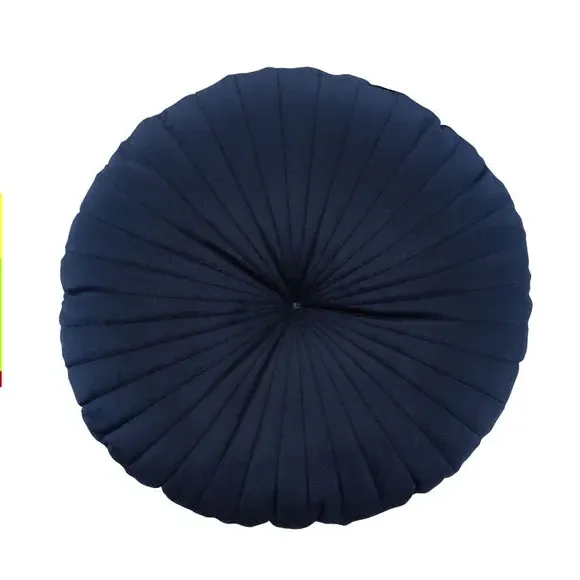Round Cushion with Stitch Detail - Navy
