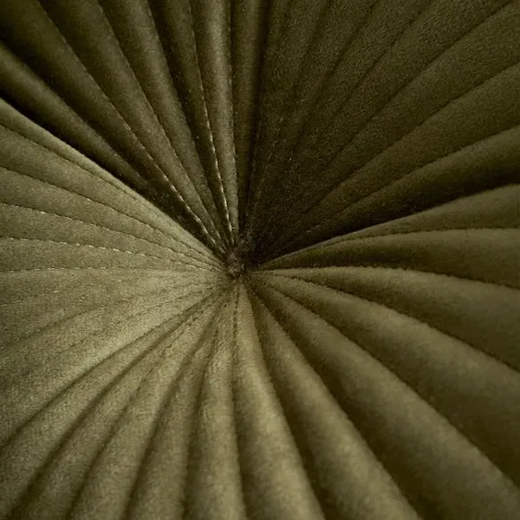 Round Cushion with Stitch Detail - Olive