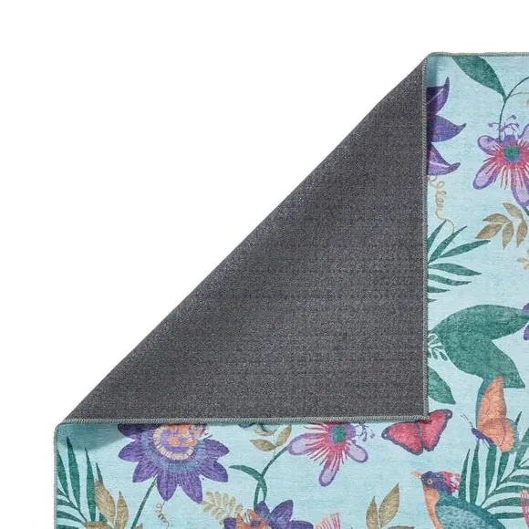 Runner Rug with Bird Design - Purple