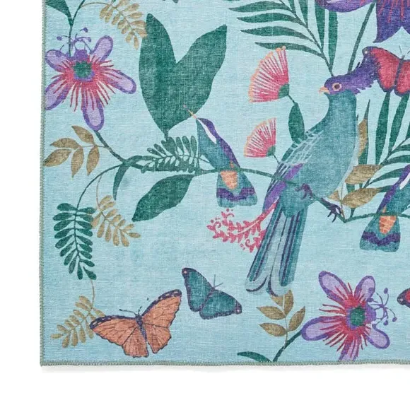 Runner Rug with Bird Design - Purple