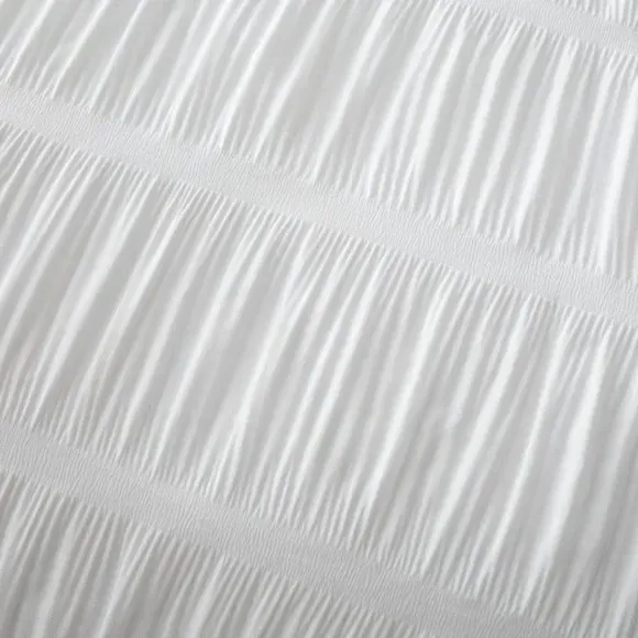 Seersucker Duvet Cover Set - Natural, Polycotton