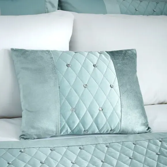 Sequin Cluster Cushion - Blue, Velvet image