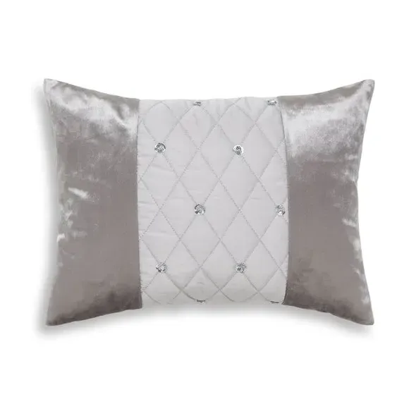 Sequin Cluster Cushion - Silver, Velvet
