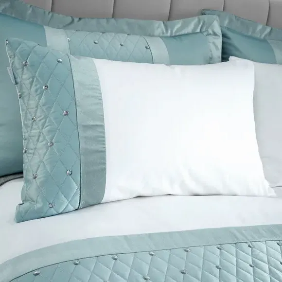 Sequin Duvet Cover Set - Duck Egg, Polycotton