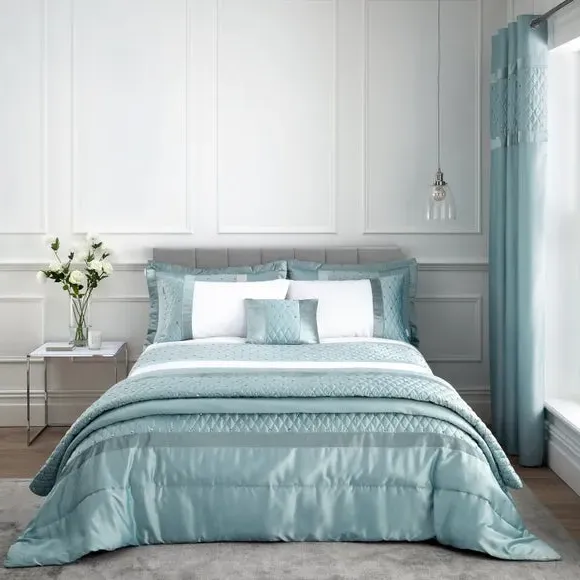 Sequin Duvet Cover Set - Duck Egg, Polycotton