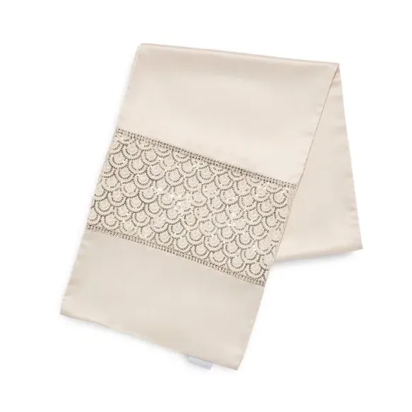 Sequin Table Runner with Deco Pattern - Champagne