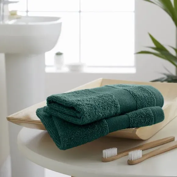 Set of 2 Anti-Bacterial Face Cloths - Forest, Cotton