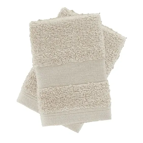 Set of 2 Anti-Bacterial Face Cloths - Natural, Cotton
