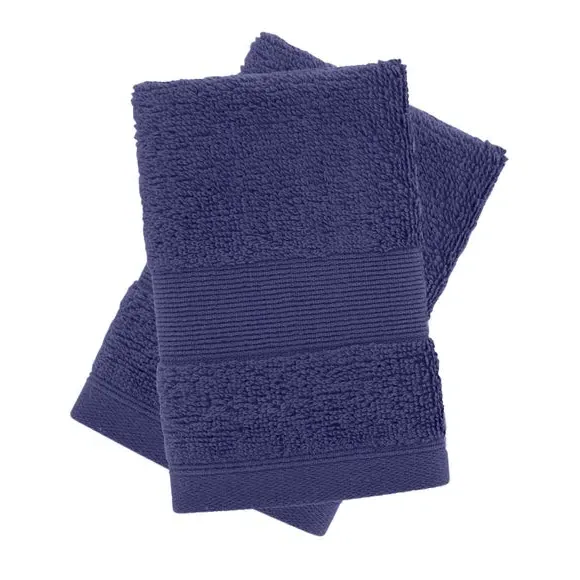 Set of 2 Anti-Bacterial Face Cloths - Navy, Cotton