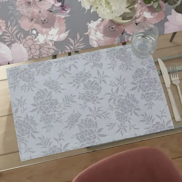 Set of 2 Placemats Reversible - Grey, Cotton