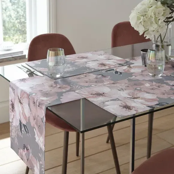 Set of 2 Placemats Reversible - Grey, Cotton