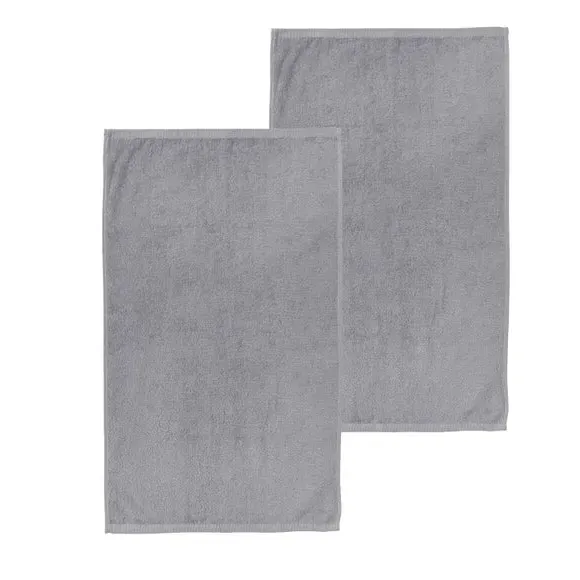 Set of 2 Quick Dry Bath Sheets - Grey, Cotton