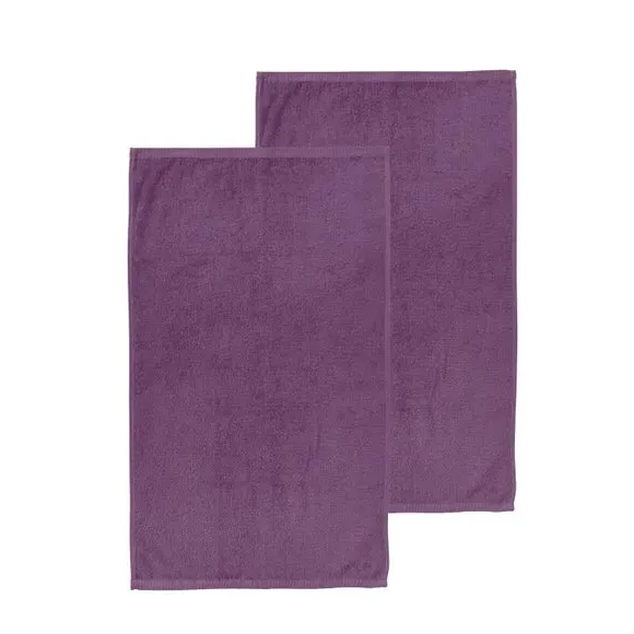 Set of 2 Quick Dry Bath Sheets - Plum, Cotton