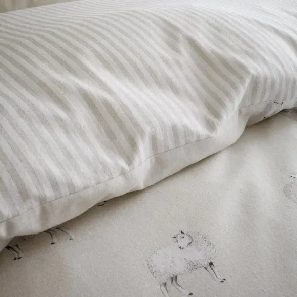 Sheep Print Duvet Cover Set - Natural, Cotton