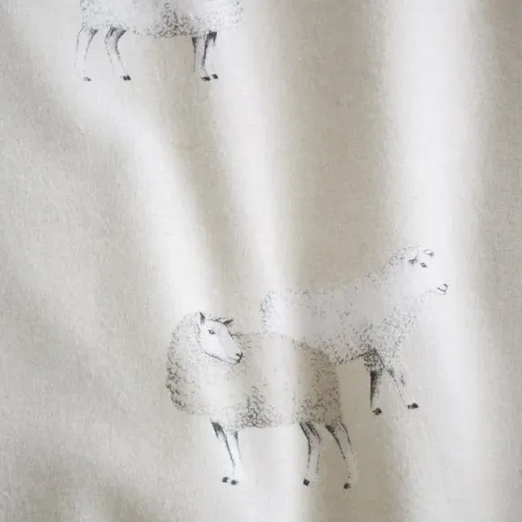 Sheep Print Duvet Cover Set - Natural, Cotton